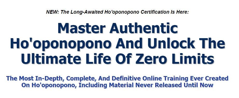 Ho'oponopono Certification