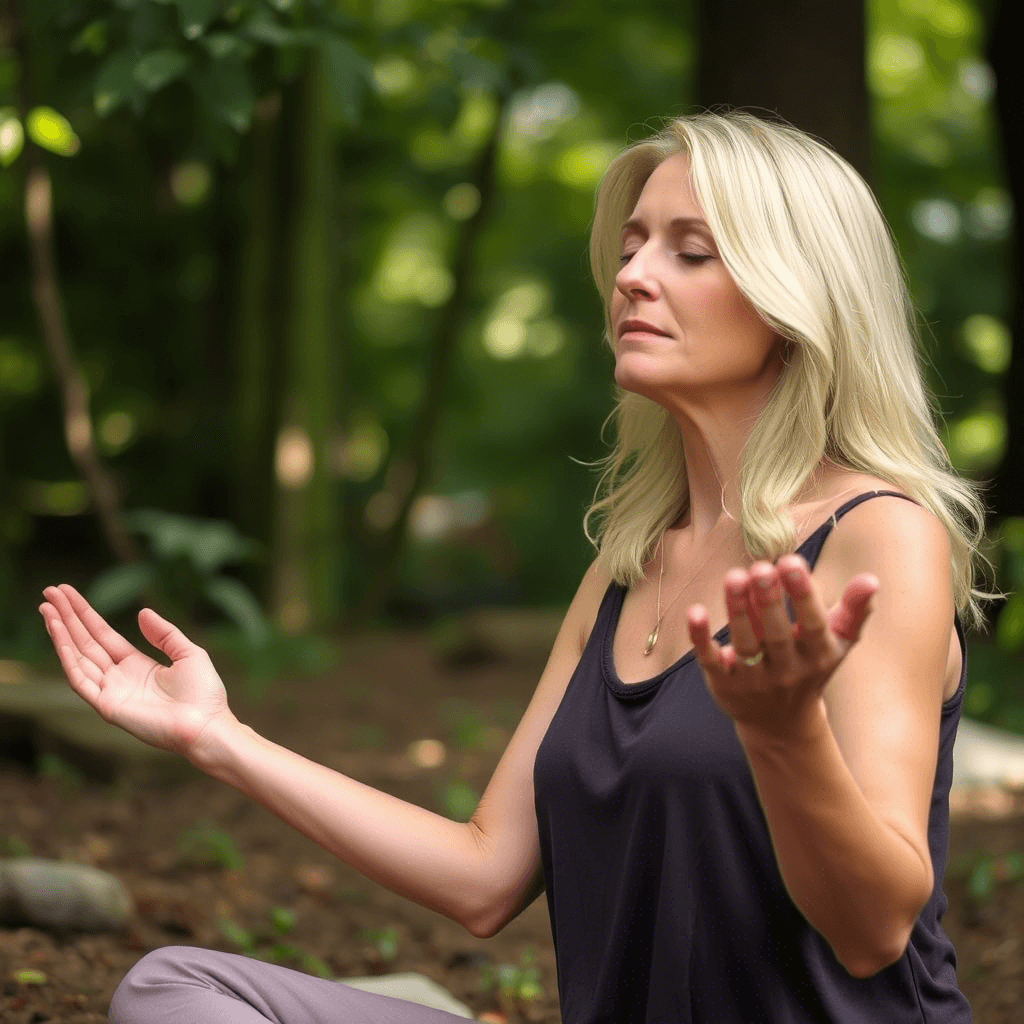 Woman using intuition and channeling