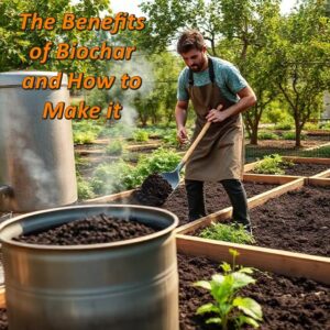 man distributing biochar