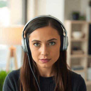 Girl with headphones